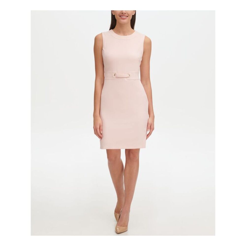 TOMMY HILFIGER Womens Pink Sleeveless Above The Knee Sheath Dress Petites 8P